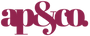 Logo of a printing and apparel company with text 'ap&co' on a white background.