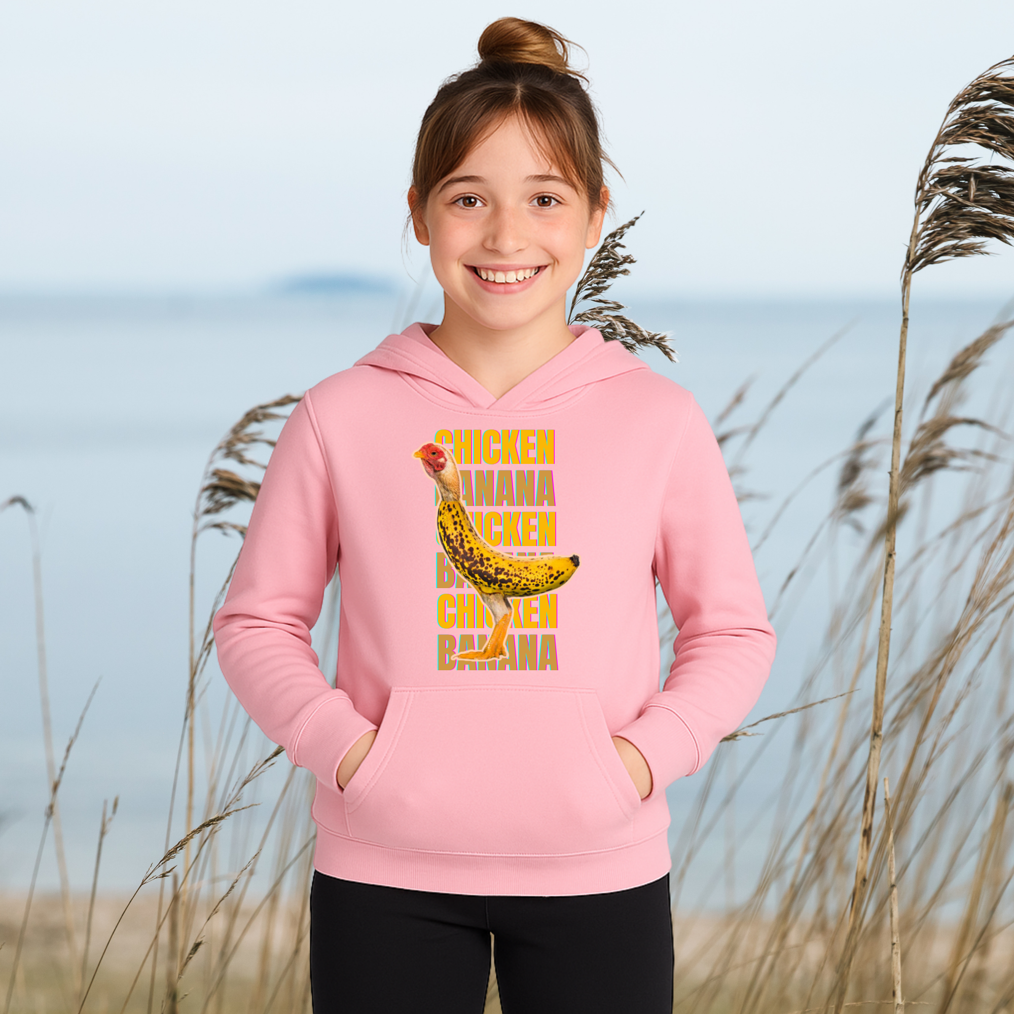 Chicken Banana - 3 Fun Designs - Girl's Hood