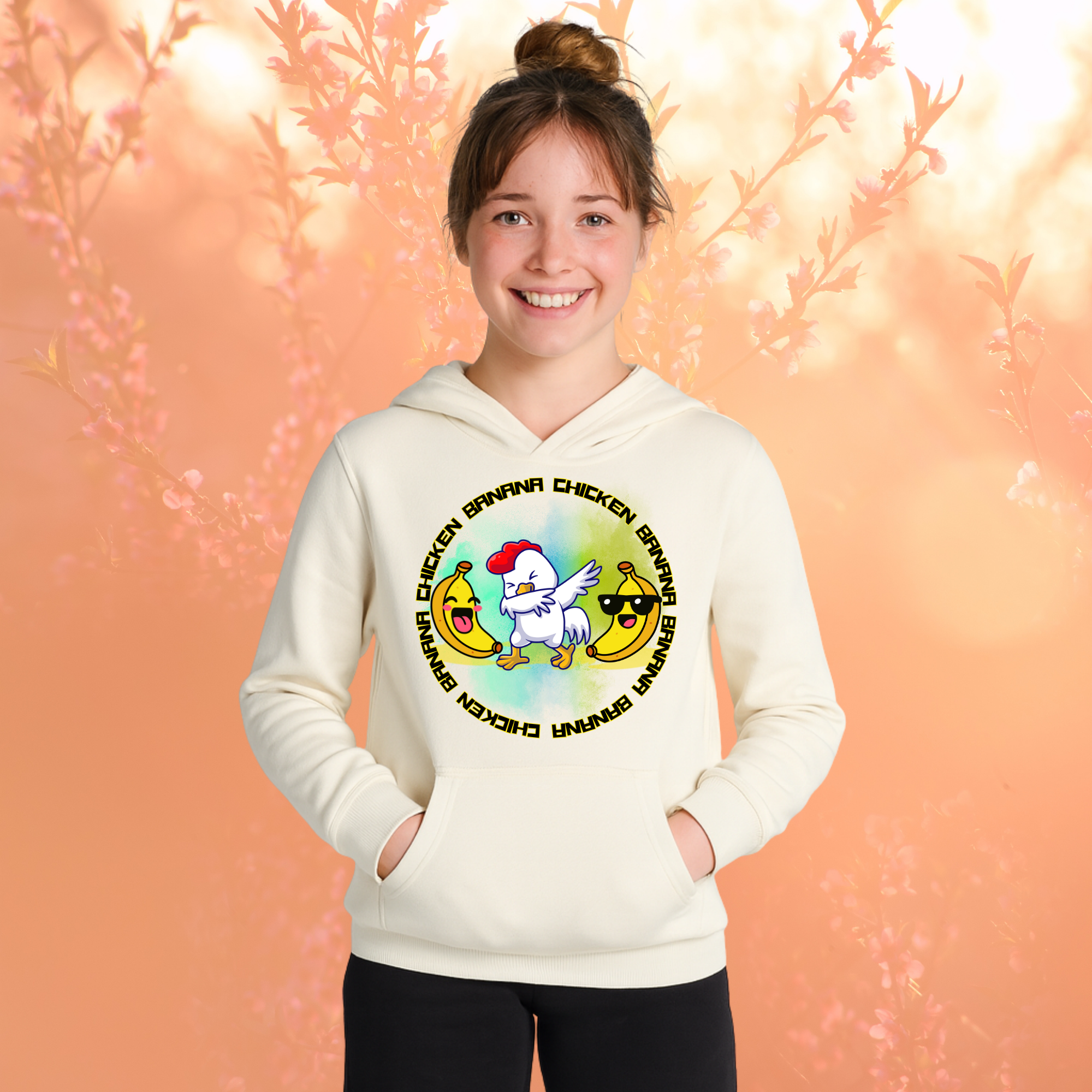 Chicken Banana - 3 Fun Designs - Girl's Hood