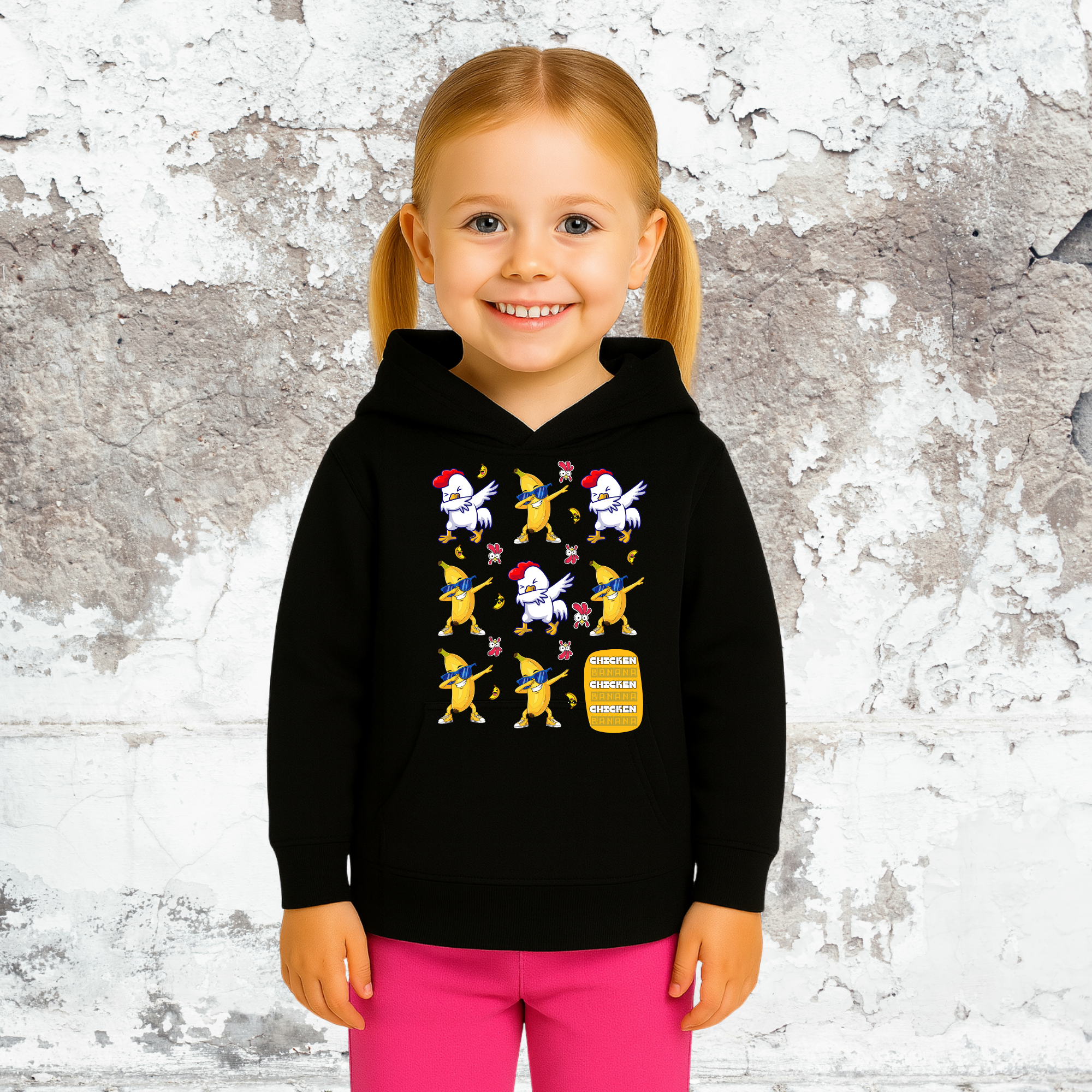 Chicken Banana - 3 Fun Designs - Girl's Hood