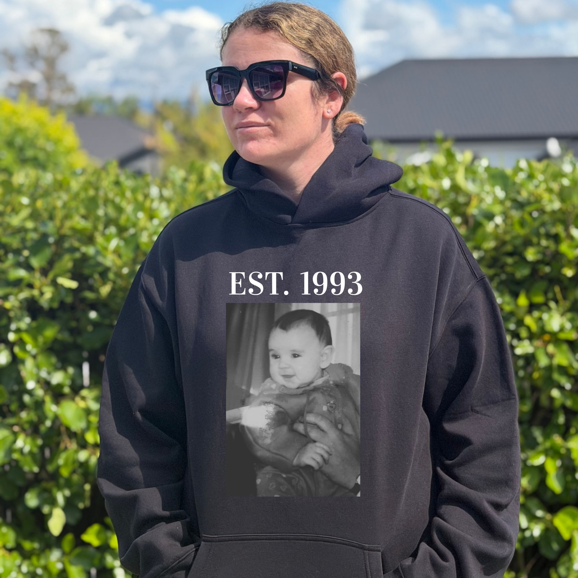 Vintage/EST. Throwback Baby Photo Design | Personalised - Adults Fits
