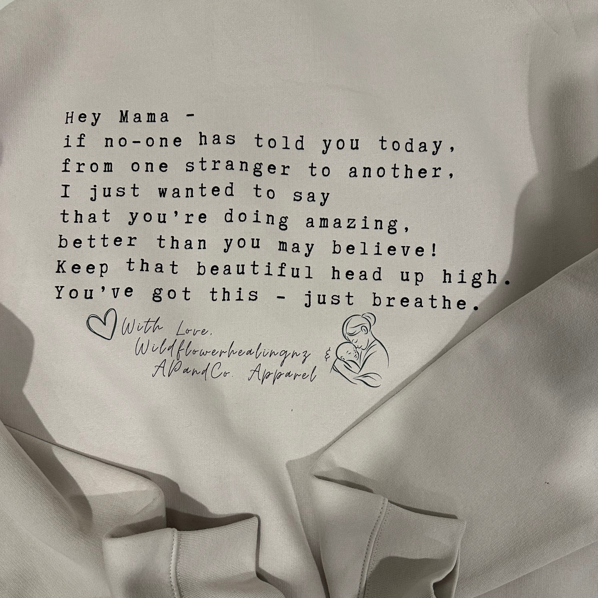 Maternal Mental Health | $5 Donated | Mama Poetry - Adults Fits