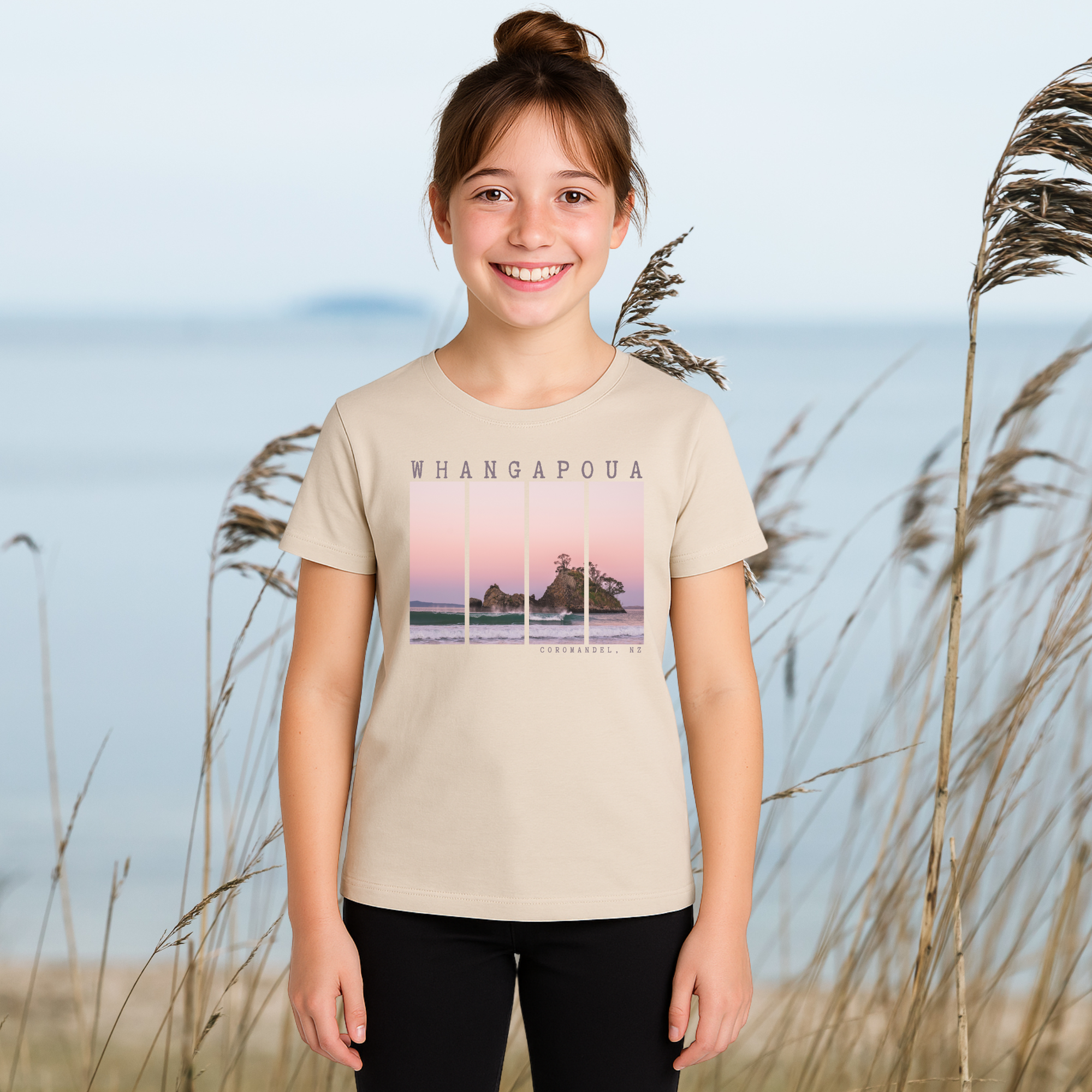 Whangapoua, NZ - Girl's Tee, 3x Design Options