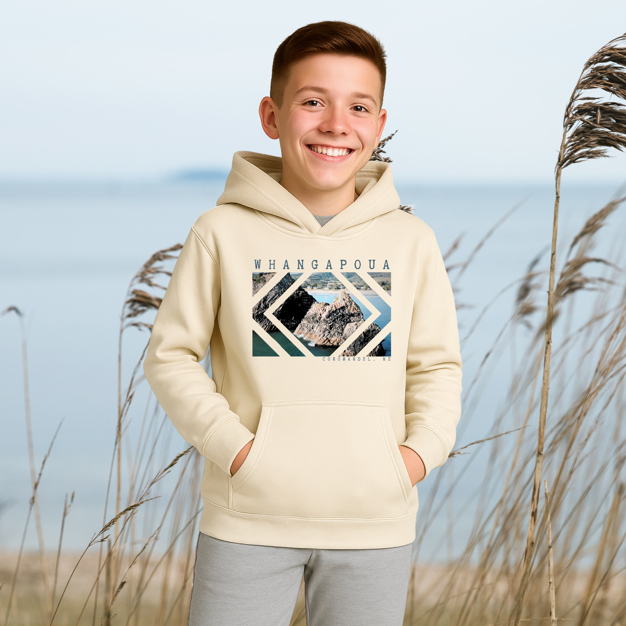 Whangapoua, NZ - Boy's Hoodie, 3x Design Options