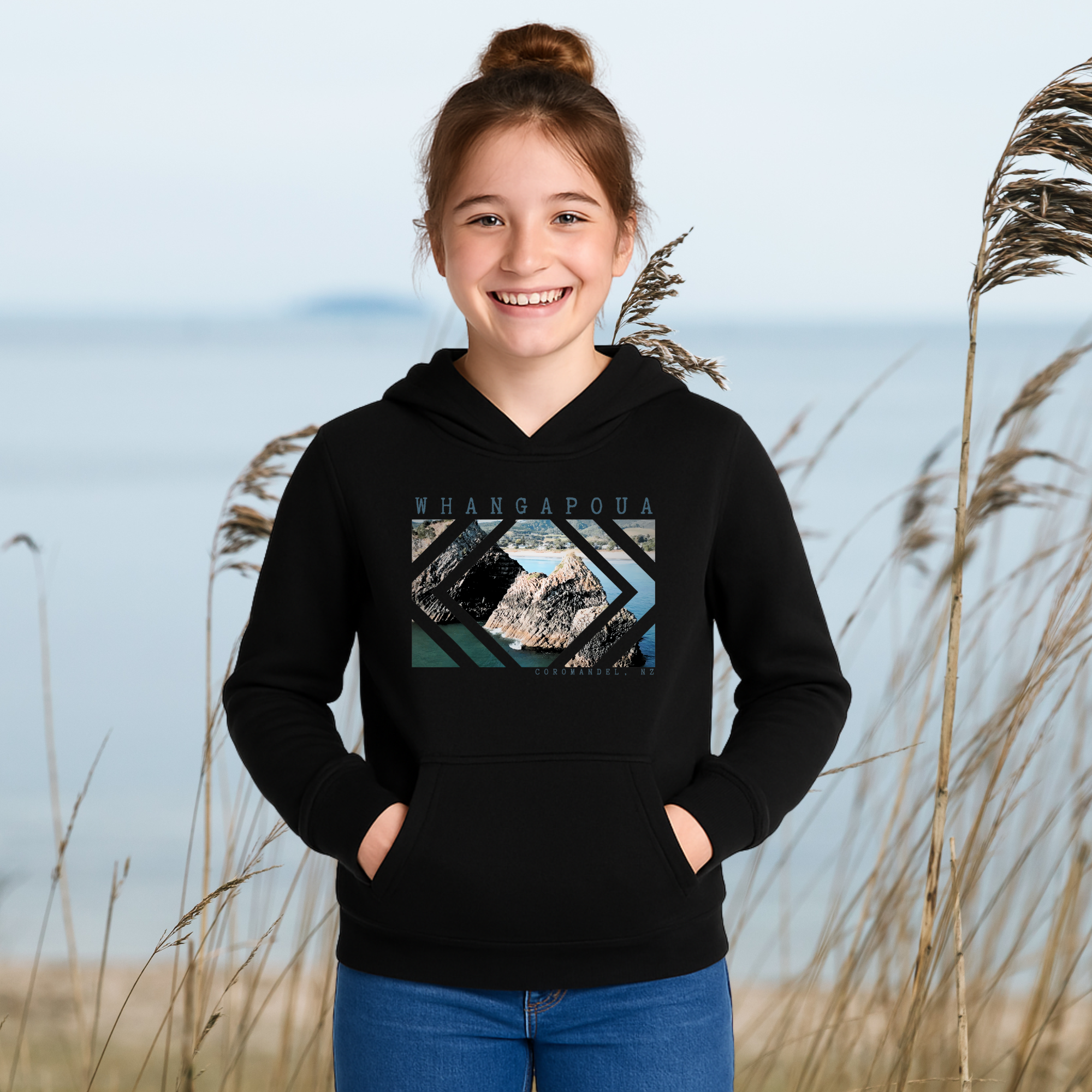 Whangapoua, NZ - Girl's Hoodie, 3x Design Options