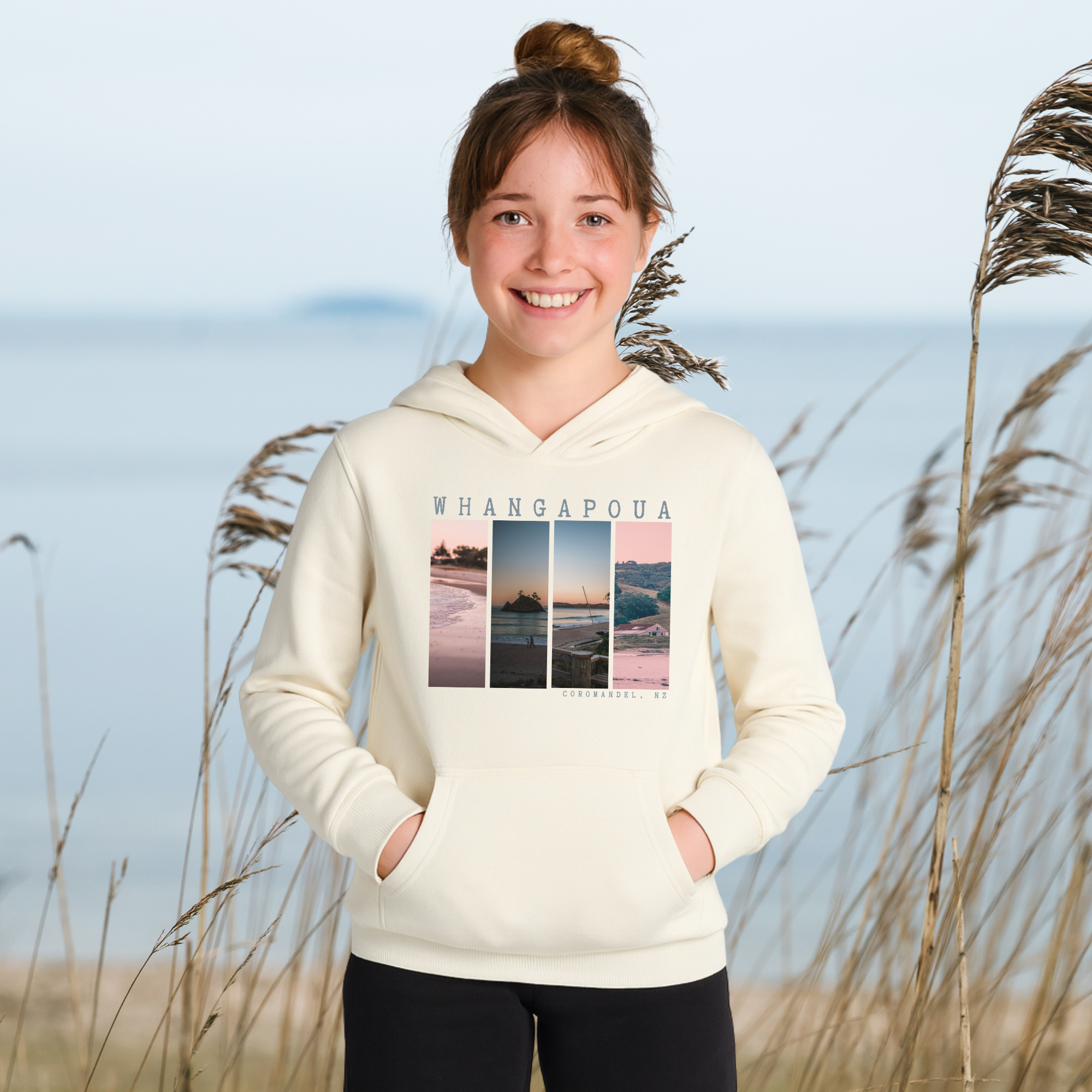 Whangapoua, NZ - Girl's Hoodie, 3x Design Options