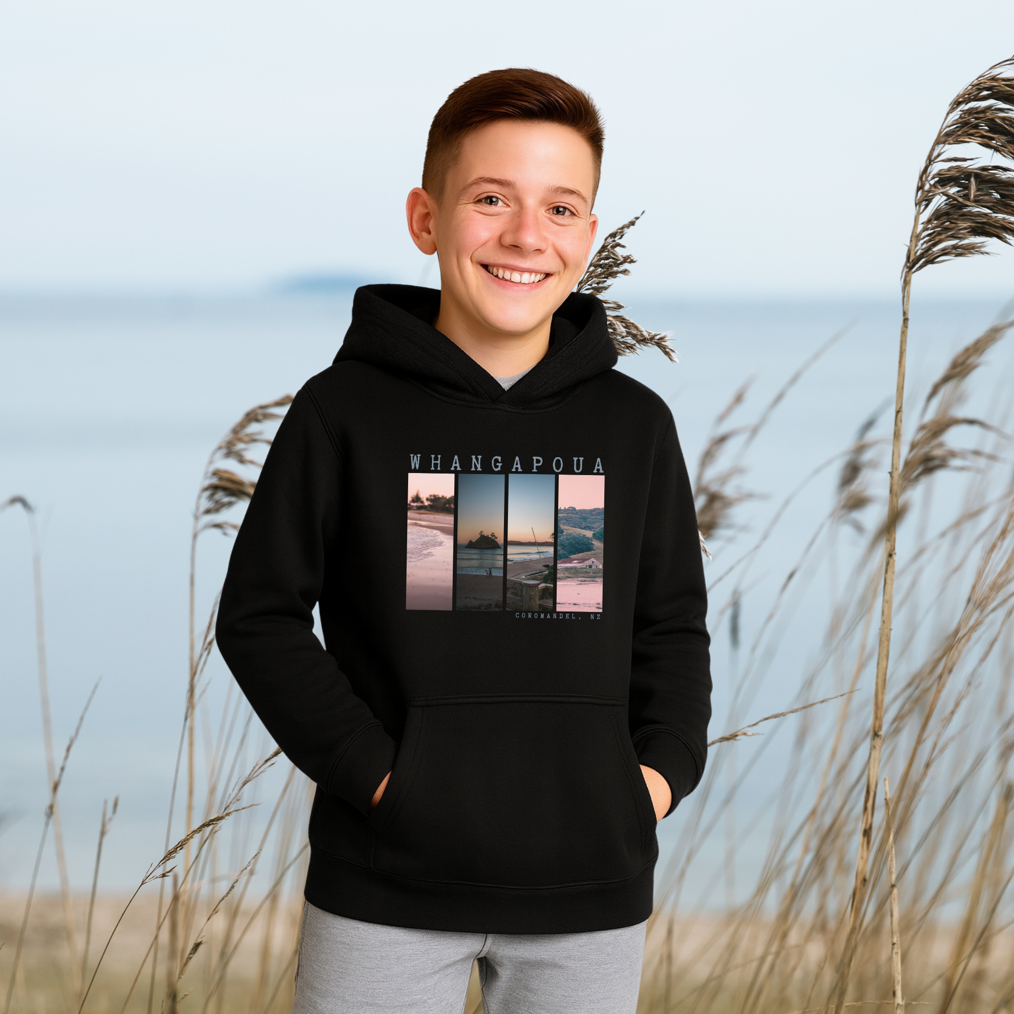 Whangapoua, NZ - Boy's Hoodie, 3x Design Options